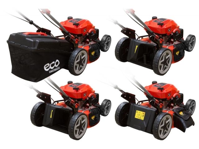 Газонокосилка бензиновая ECO LG-735 самоходная (6.0 л.с., шир. 51 см, самоходная, авт.заслонка, мульчир., стальн. корпус, травосборник 70 л) (LG-735)