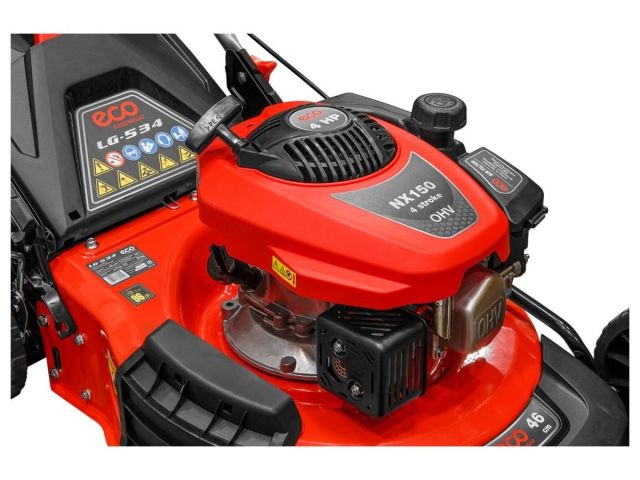 Газонокосилка бензиновая ECO LG-534 (4.0 л.с., шир. 46 см, ручной привод, мульчир., стальн.корпус, травосборник 50 л) (EC1505-1)