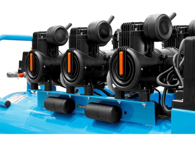 Компрессор DGM AC-6100LD безмасляный (450 л/мин, 8 атм, коаксиальный, безмасляный, электр. блок упр., ресив. 100 л, 230 В, 2,4 кВт) (DG2720-3)