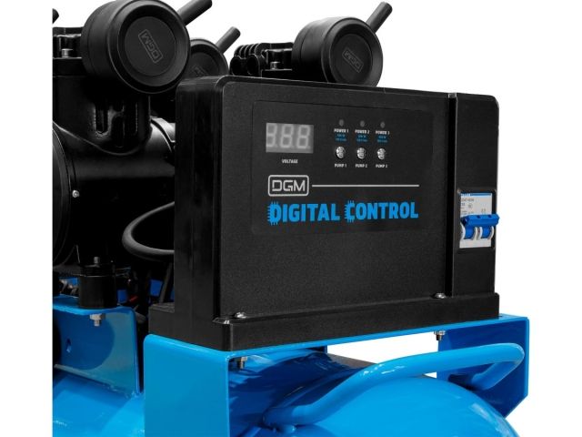 Компрессор DGM AC-6100LD безмасляный (450 л/мин, 8 атм, коаксиальный, безмасляный, электр. блок упр., ресив. 100 л, 230 В, 2,4 кВт) (DG2720-3)