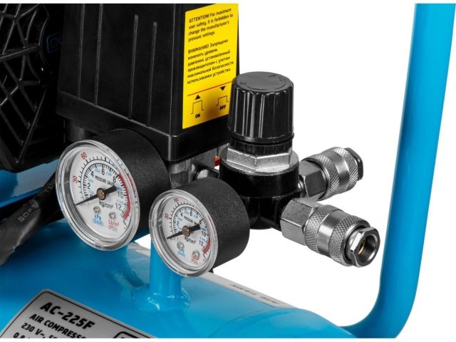 Компрессор DGM AC-225F безмасляный (260 л/мин, 8 атм, коаксиальный, безмасляный, ресив. 24 л, 230 В, 1,5 кВт) (DG2720-4)