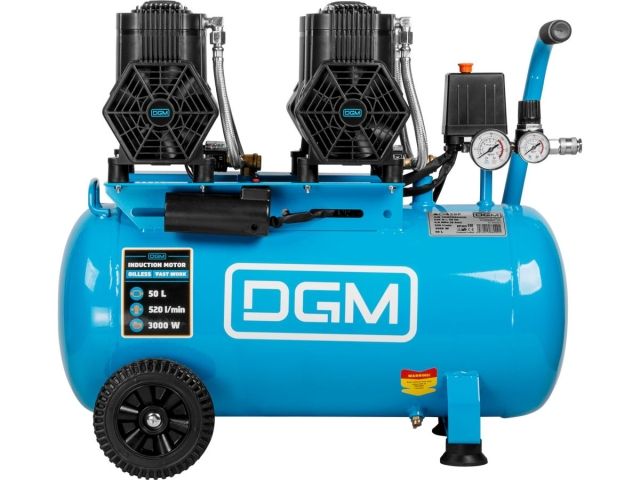 Компрессор DGM AC-450F безмасляный (520 л/мин, 8 атм, коаксиальный, безмасляный, ресив. 50 л, 230 В, 3 кВт) (DG2720-5)