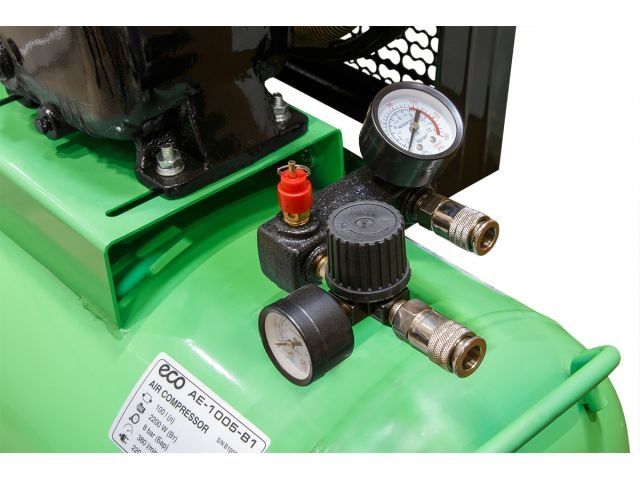 Компрессор ECO AE-1005-B1 ременной (380 л/мин, 8 атм, ременной, масляный, ресив. 100 л, 220 В, 2.20 кВт) (AE-1005-B1)