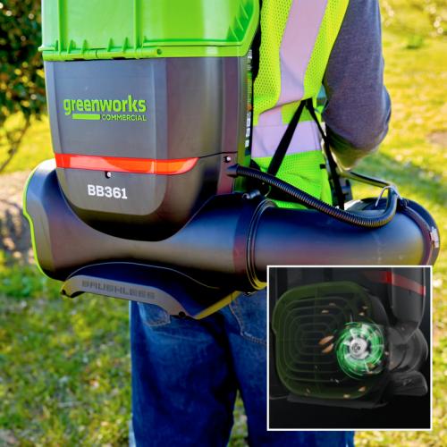 Воздуходувка Greenworks GD82BP2 82V (362 км/ч) ранцевая аккумуляторная, без АКБ и ЗУ