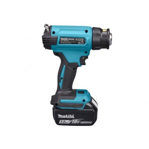 Аккум. термовоздуходувка Makita LXT 18В в кейсе (18В, 550 град, 2 скорости,6 режимов, кейс MakPac ,насадки 5.0Ач х1,з/у) (DHG181RT1J)