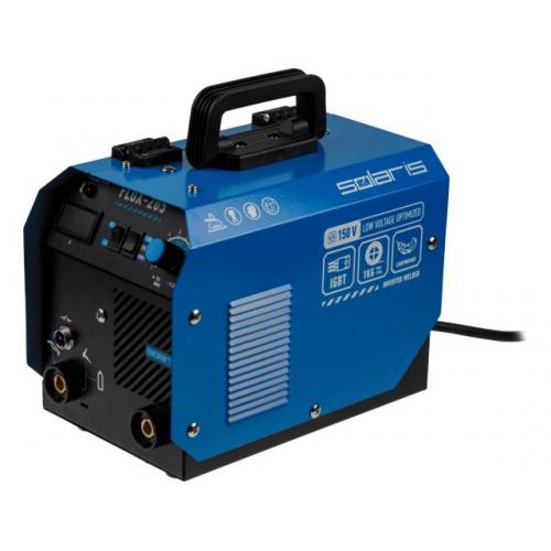Полуавтомат сварочный Solaris FLUX-205 (230В; 20-180 А; 20,5 В / 80 В / 62 В; FLUX/MMA/TIG LIFT; байонетный разъем;) (SL5712-2)