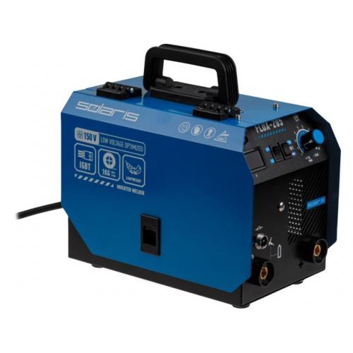 Полуавтомат сварочный Solaris FLUX-205 (230В; 20-180 А; 20,5 В / 80 В / 62 В; FLUX/MMA/TIG LIFT; байонетный разъем;) (SL5712-2)