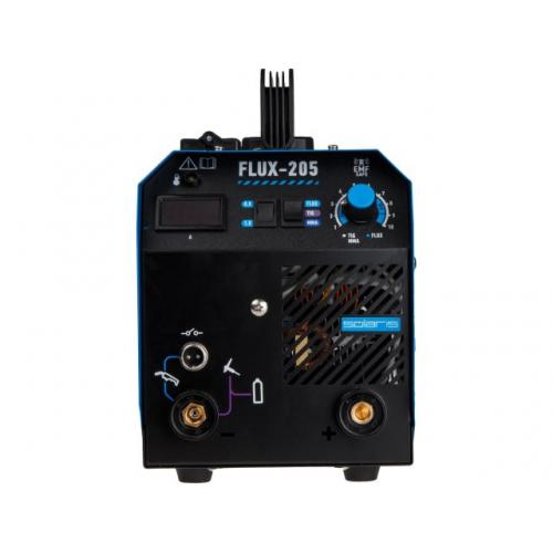Полуавтомат сварочный Solaris FLUX-205 (230В; 20-180 А; 20,5 В / 80 В / 62 В; FLUX/MMA/TIG LIFT; байонетный разъем;) (SL5712-2)
